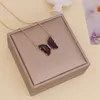 Glass Crystal Butterfly Necklace Translucent 9 Colors Luxury Jewelry Women Pendant Necklace Simple And Elegant Opp Plastic Packaging