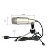 Microfones USB Microfone Condenser Profissional Wired Studio Karaoke Mic for Computer PC Video Recording MSN com Stand Tripé