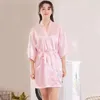 Ropa de dormir para mujeres elegantes juegos de vestidos de t￺nica drapeada