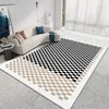 Dywany pluszowe szachownica do dekoracji salonu dywaniki sypialnia wystrój dywanu sofa sofa miękkie puszyste maty podłogowe