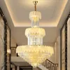 Moderne Feuille Lustres En Cristal LED Grand Lustre Américain Luminaire Luminaire De Luxe Européen Droplight Grand Projet Maison Villa Loft Escalier Hall Lampe Suspendue