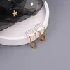 Backs Earrings Imitation Pearls Beads Clip Earring For Women Kpop Tassel Fake Piercing Ear Cuff Rose Gold Color Cartilage Rings Jewelry