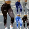 Leggings Femmes Shujin Ripped Jeans 3D Imprimer Femmes Pantalons Push Up Sports Slim Femme Pantalon Casual Fitness Sexy Legging