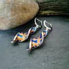 Dangle Earrings Exquisite Twisted Spiral Navy Enamel Pendant Women's Accessories Rotating Metal Orange Petal Leaf Flower