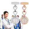 Silver Rose Gold Stainless Steel Nurse Watch Medical Heart Flower Diamond Design Doctor Fob Quartz Pocket Watches Pendant Clock350y