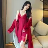 Women's Sleepwear Women's Bathrobe For Women Velvet Robe & Gown Set Luxury Sexy Kimono Femme Bridesmaids Pijamas Autumn Winter