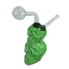 Haute Qualité Mini Verre Bongs Narguilé Double Forme De Crâne Fumer Bulle Petites Conduites D'eau Tuyau À Main Brûleur À Huile Bong Détachable Facile À Nettoyer