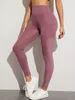 Kvinnors leggings 2022 Sömlös Pink Legging Sport Women Fitness Pocket Fashion Femme High midje Gym Yoga Kläder Dropshippin