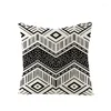 Pillow Black White Geometry Cover Cotton Linen Striped Plaid Decorative Pillowcase Sofa Nordic Covers Home Decor