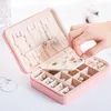 Opbergdozen PU Lederen sieradendoos draagbare vrouwen oorbellen ring Organisator reis ketting ketting case packag accessoires benodigdheden