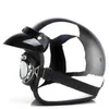 Caschi moto Marca Moto Mirror Sliver Casco Chrome Casco Capacete 3/4 Open Face Vintage Motocross S - Xxl