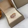 Designer S925 Anello in argento sterling per custodia per telefono da donna con pietre preziose Serpentine Rings V Regalo di proposta per donne di lusso regolabili in oro