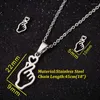 Necklace Earrings Set Korean Fashion Finger Heart Hand Pendant For Women Trendy Stainless Steel Show Your