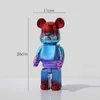 Dekorativa föremål Figurer 26cm plätering Bearbrick 400 Staty Gradient Bear Brick Sculpture Figurer Harts Y2K Ornament Living 220k