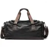 Duffel Bags Водонепроницаемые кожаные туристические сумки для мужчин сумочки 2022 Vintage Duffle Pu Weekend Palaestra Pt1211