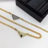 Luxurys Pendant Necklaces Fashion for Man Woman Inverted Triangle P Letter Designers Brand Jewelry Mens Womens Trendy Personality Clavicle Chain
