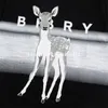 Fashion Brand Luxury Mens T Shirt Deer Letter Print Round Neck Short Sleeve Summer Loose T-Shirt Top Black White230A