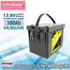 Batteria LiitoKala 12.8V100AH 120AH 200AH lifepo4 Batteria ricaricabile 12V fai-da-te QC3.0 Tipo-C USB per campeggio fuoristrada esterno Uscita RV / Uscita 5V / 12V