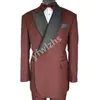 Smokings de mariage un bouton hommes costume châle revers formel affaires hommes veste Blazer marié smoking manteau pantalon 2116