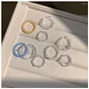 Klusterringar 3st/set sommar akryl ring set ljus färgsystem harts pärlor elastisk brud engagemang kvinnor finger party smycken