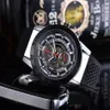 Montre de Luxe Luxury Mens Watches Leer Volledig functionele automatische beweging Mannen kijken Fashion Male horloges sportpols299d