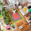 Mattor Fashion Color Square för vardagsrum hem sovrum dekoration förtjockad plysch barn lek mattor studie lounge mattor