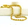 Länkarmband 9 i långt rep handledskedja gult guldfyllda kvinnor mens armband vridna