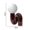 Nordic Red LED Table Lamp Modern Resin Glass Ball Light Bedroom Girl's Room Decorative Study Desk Lighting