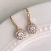 Boucles d'oreilles pendantes mode belle avec Zircons brillants gouttes en métal plaqué jaune pour les femmes Souvenirs de mariage bijoux exclusifs