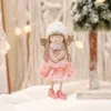 Kerstdecoraties Crafts Plush Angel Girl Doll Toys Hangende ornamenten Navidad Noel Xmas Jaar 2022