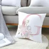 Pillow Style Pink Letter Sofa Pillowcase Nordic Peach Leather Plush Cover Case Home Decor