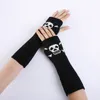 Cadılar Bayramı Punk Eldivenleri Parti Malzemeleri Unisex iskelet Kafatası Yarım parmak eldivenleri Karanlık Parmaksız Streç Örgü Kış Mittens Toptan EE
