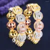 Boucles d'oreilles créoles LARRAURI 2022, luxe, mariage, dubaï, cercle de mariée, boule Disco, Zircon cubique, grande déclaration pour femmes, 2022