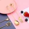 Dinnerware Sets Stainless Steel Star Pendant Fork Spoon Children's Tableware Cartoon Dessert Gift Fruit Set