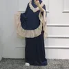 Vêtements Ethniques Wepbel Robe Musulmane Ramadan Prière Robe De Soirée Caftan Grande Balançoire Abaya Femme Couleur Unie Stringy Selvedge Parent-Enfant