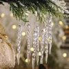 Kerstdecoraties Acryl Tree Hangende ornament Transparante nep Icicle Ornamenten Party Decoratiejaar Kerstcadeaus 2022