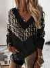 Women's T Shirts Fashion Woman Top 2022 Y2K Clothes Geometric Print Patchwork L￥ng￤rmad Mina best￤llningar Casual Ropa Mujer Shirt Femme