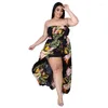 Pants Big Size Women Jumpsuits Wholesale Summer Stretchy Rompers Floral Jumpsuit Short Strapless Sexy Plus Drop