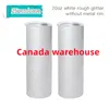 Entrepôt Canada 20 oz Sublimation White Rough Glitter Tumbler Tasses vierges droites sans jante en métal Bouteille d'eau portable avec couvercle paille B5