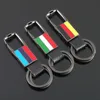 Tricolor Car Keychain med den tyska italienska flaggan gjord av läder- och metallreklamgåvor