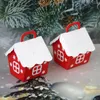 Embrulhar o presente Christmas Red Little House Candy Box de contêiner de contêineres para festa de festival 25pcs