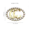 Luksusowe marki projektanta litery Pins broszki kobiety złoto srebrne crysatl perłowa krążka krasnola