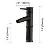 Bathroom Sink Faucets Black Oil Rubbed Brass Bamboo Style Single Handle Lever Vessel Basin Faucet Mixer Waterfall Water Tap Ahg030