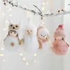 Christmas Decorations Lovely Snowman Pendant Soft Plush Doll Lightweight Xmas Tree Ornament Creative Theme Party Decoration