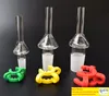 DHL Haute Qualité Quartz Tip Nail Pour Mini Nectar Collector Kits Avec Clips Keck En Plastique Titanium Nail Tips Bongs En Verre