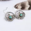 Boucles D'oreilles Pendantes Bohème Rétro Représentation De La Paix Pigeon Incrusté De Turquoise Pour Les Femmes Pour Ajouter Du Charme Et Du Tempérament