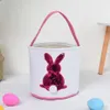 Canvas Easter Bag 23x25CM Party Favor DIY Handmade Basket Embroidered Sequin Rabbit Basket Wholesale