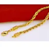 Braccialetti a maglie Catena da polso da 9 pollici a corda lunga Bracciale da uomo da donna riempito in oro giallo attorcigliato