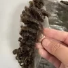 Toupee lleno brasileño de la PU del reemplazo 8x10 del cabello humano de la Virgen del color marrón del rizo de 15m m Color4# para los hombres