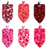 Abbigliamento per cani Bandana stampata San Valentino Amore Bandane per animali domestici Accessori per sciarpe per piccoli cuccioli